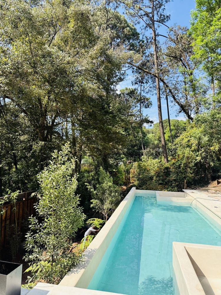 Alberca de Encino House con vista al bosque